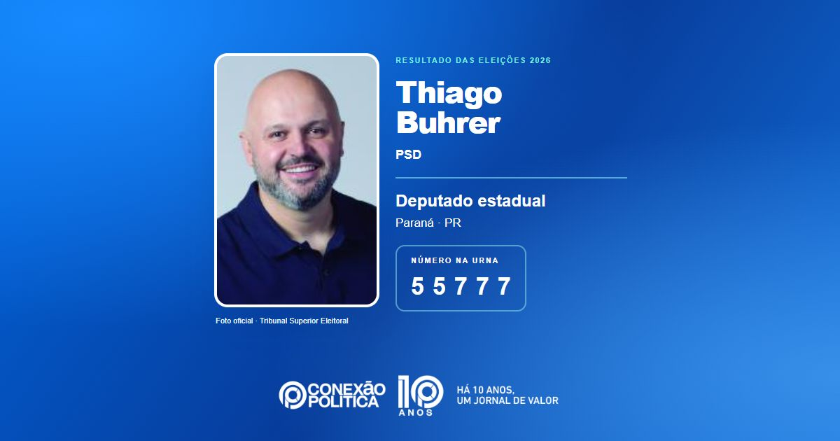Foto oficial de Deputado Estadual — Eleições 2026: Thiago Buhrer, do PSD, é eleito deputado estadual no PR com 63.192 votos