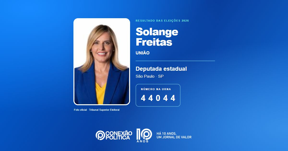 Foto oficial de Deputado Estadual — Eleições 2026: Solange Freitas, do UNIÃO, é eleita deputada estadual em SP com 77.524 votos