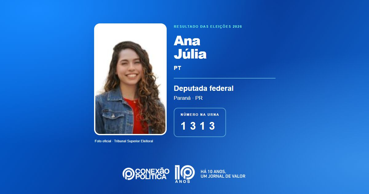 Foto oficial de Deputado Federal — Eleições 2026: Ana Júlia, do PT, é eleita deputada federal no PR com 184.691 votos