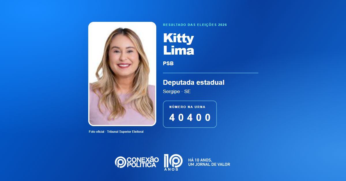 Foto oficial de Deputado Estadual — Eleições 2026: Kitty Lima, do PSB, é eleita deputada estadual em SE com 18.829 votos