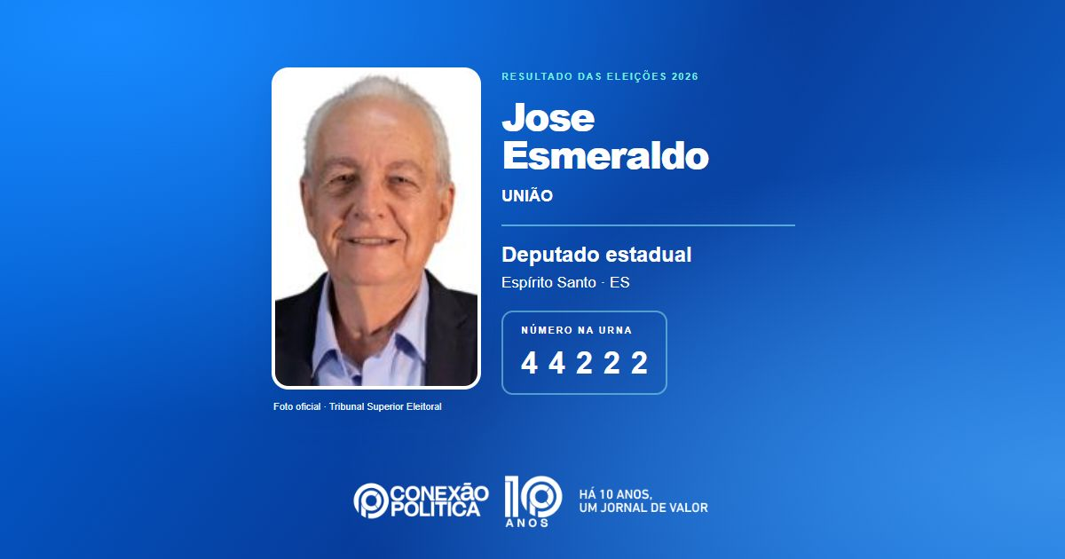 Foto oficial de Deputado Estadual — Eleições 2026: Jose Esmeraldo, do UNIÃO, é eleito deputado estadual no ES com 20.394 votos