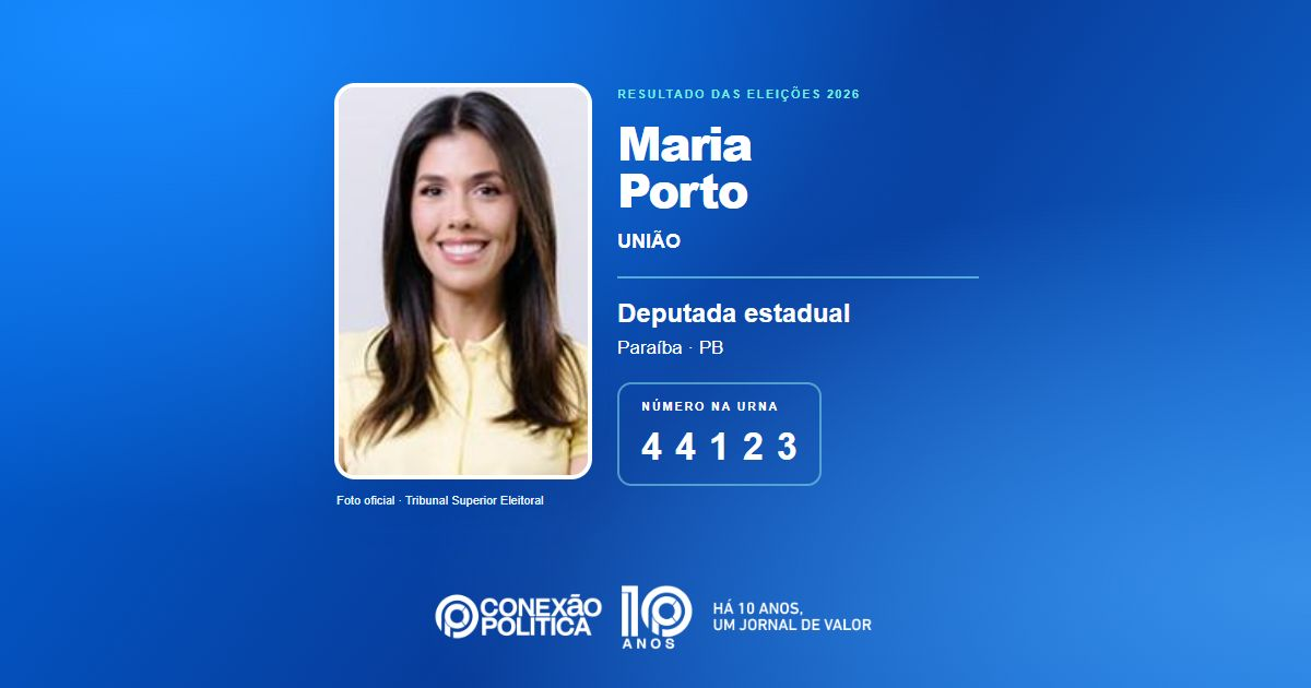 Foto oficial de Deputado Estadual — Eleições 2026: Maria Porto, do UNIÃO, é eleita deputada estadual na PB com 50.463 votos