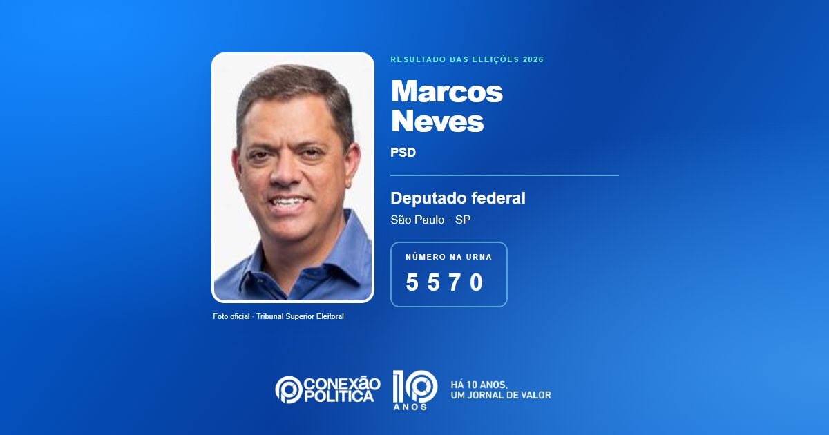 Foto oficial de Deputado Federal — Eleições 2026: Marcos Neves, do PSD, é eleito deputado federal em SP com 98.359 votos