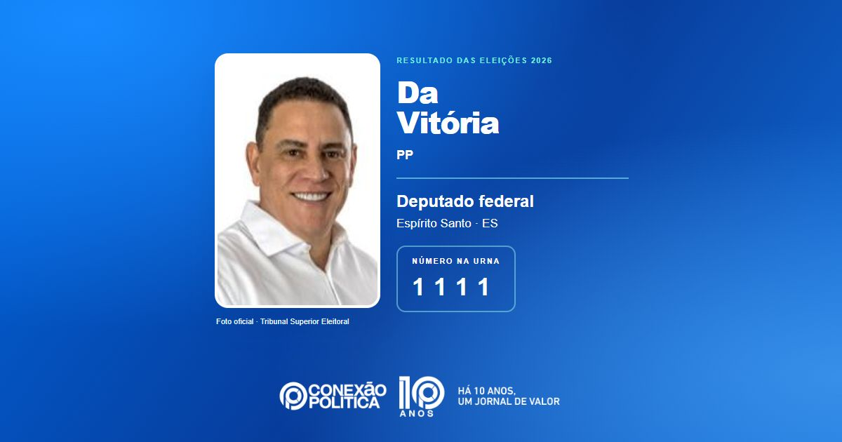 Foto oficial de Deputado Federal — Eleições 2026: Da Vitória, do PP, é eleito deputado federal no ES com 107.466 votos