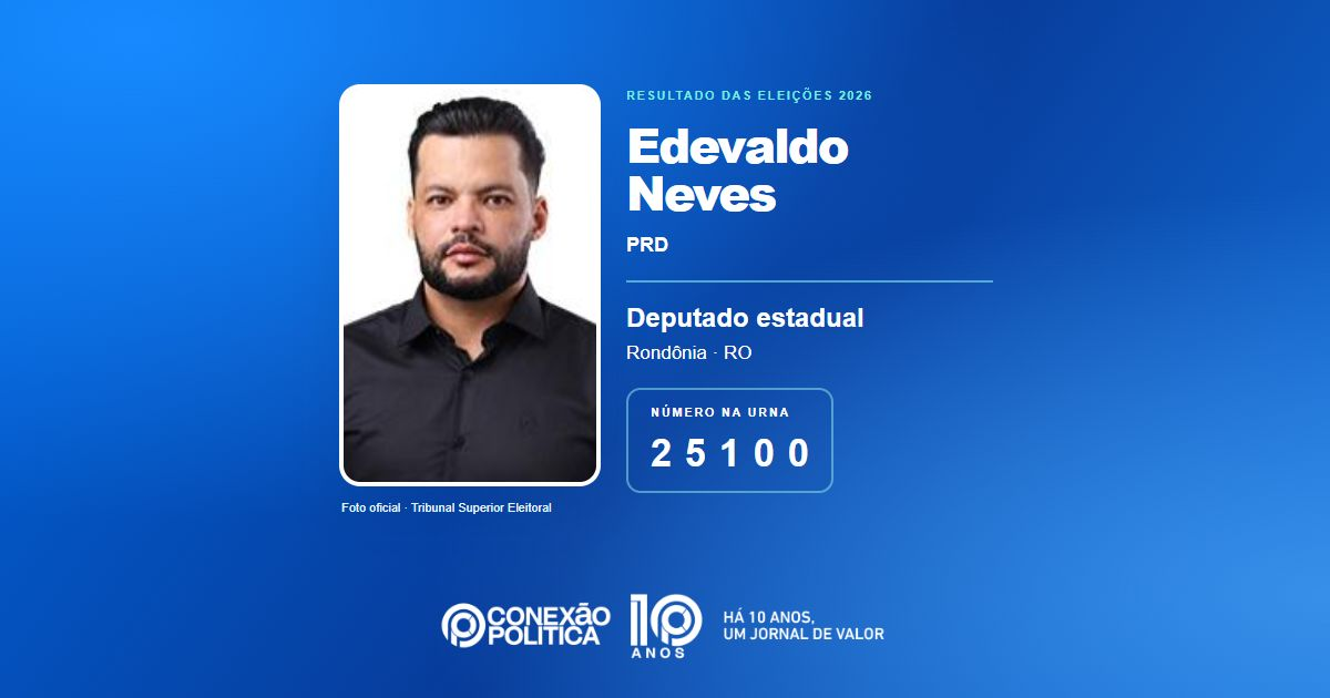 Foto oficial de Deputado Estadual — Eleições 2026: Edevaldo Neves, do PRD, é eleito deputado estadual em RO com 21.753 votos