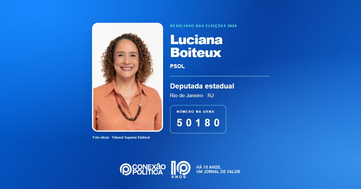Foto oficial de Deputado Estadual — Eleições 2026: Luciana Boiteux, do PSOL, é eleita deputada estadual no RJ com 44.928 votos
