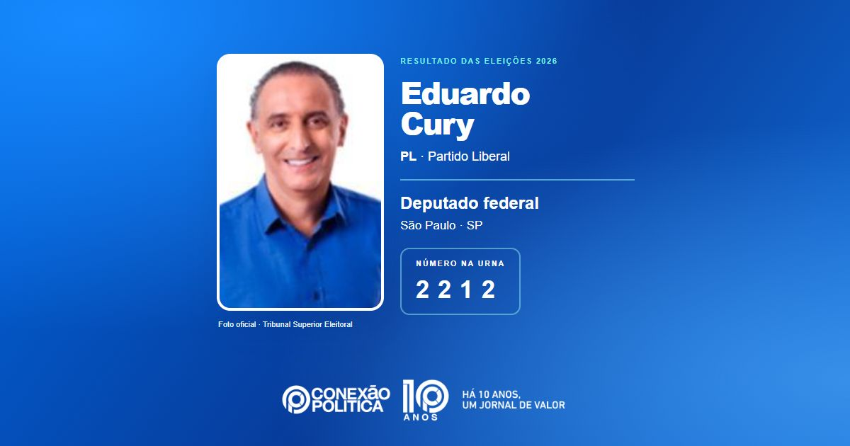 Foto oficial de Deputado Federal — Eleições 2026: Eduardo Cury, do PL, é eleito deputado federal em SP com 66.860 votos