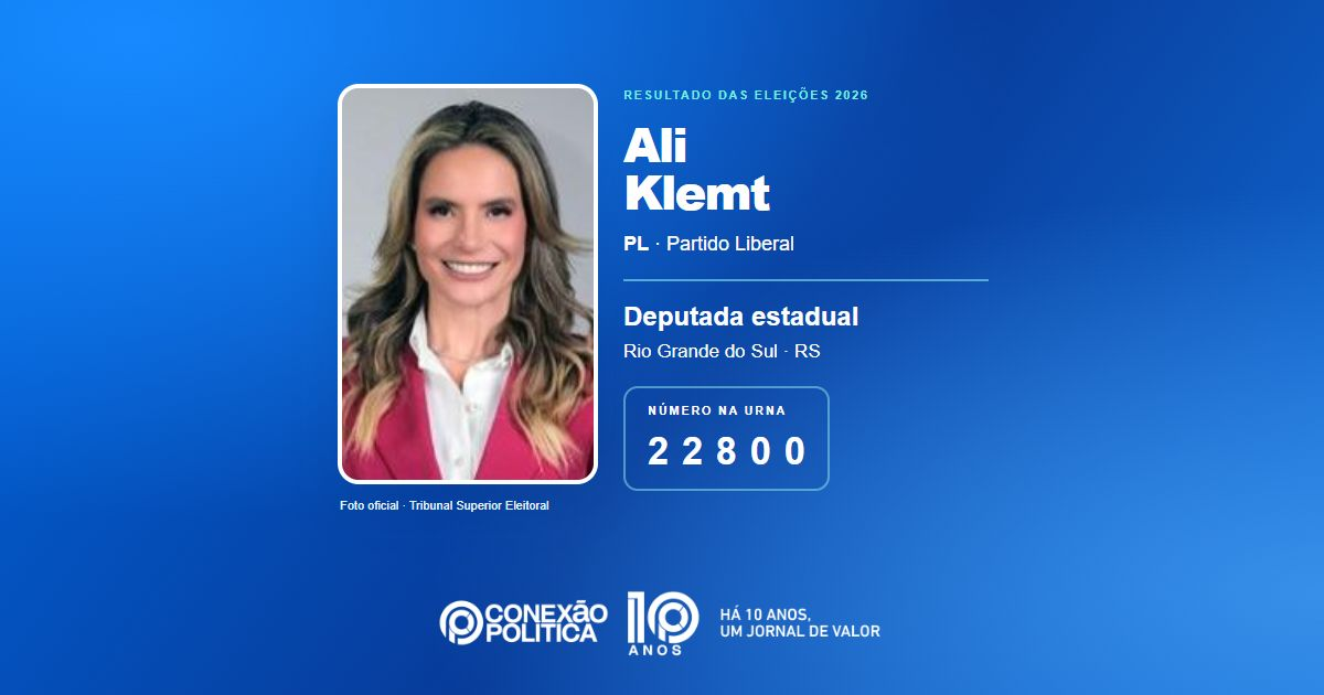 Foto oficial de Deputado Estadual — Eleições 2026: Ali Klemt, do PL, é eleita deputada estadual no RS com 24.733 votos