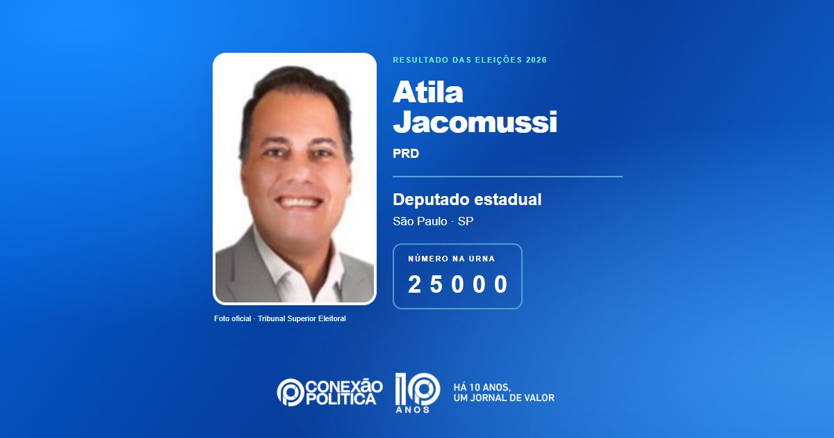 Foto oficial de Deputado Estadual — Eleições 2026: Atila Jacomussi, do PRD, é eleito deputado estadual em SP com 54.065 votos