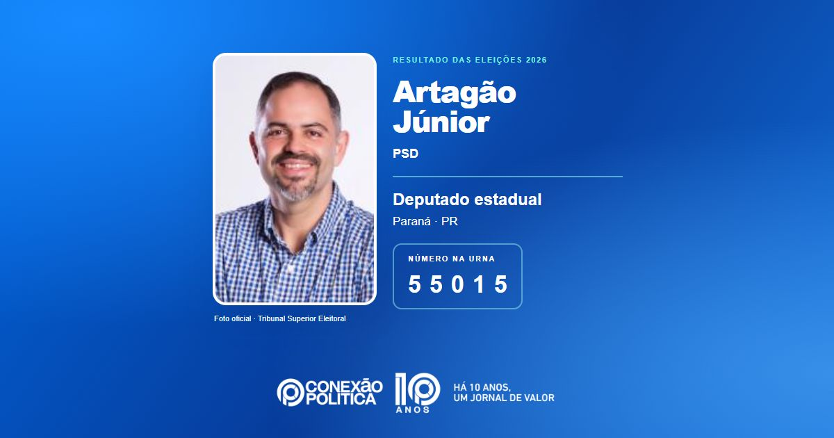 Foto oficial de Deputado Estadual — Eleições 2026: Artagão Júnior, do PSD, é eleito deputado estadual no PR com 64.572 votos