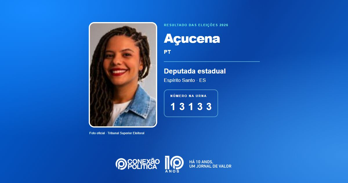Foto oficial de Deputado Estadual — Eleições 2026: Açucena, do PT, é eleita deputada estadual no ES com 35.988 votos