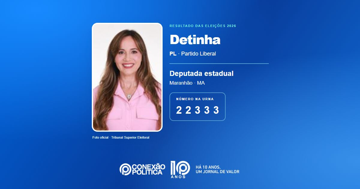 Foto oficial de Deputado Estadual — Eleições 2026: Detinha, do PL, é eleita deputada estadual no MA com 83.546 votos