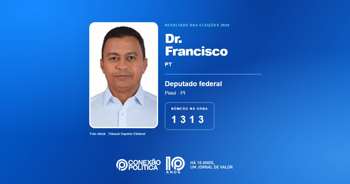 Foto oficial de Deputado Federal — Eleições 2026: Dr. Francisco, do PT, é eleito deputado federal no PI com 124.515 votos