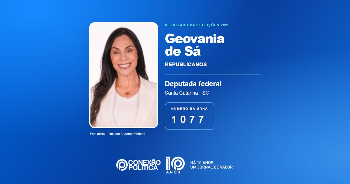 Foto oficial de Deputado Federal — Eleições 2026: Geovania de Sá, do REPUBLICANOS, é eleita deputada federal em SC com 74.603 votos
