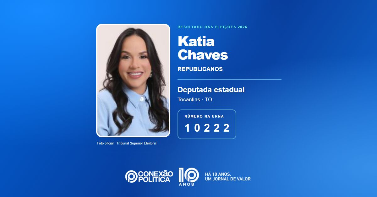 Foto oficial de Deputado Estadual — Eleições 2026: Katia Chaves, do REPUBLICANOS, é eleita deputada estadual no TO com 13.159 votos