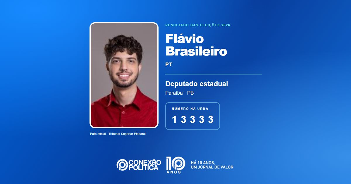 Foto oficial de Deputado Estadual — Eleições 2026: Flávio Brasileiro, do PT, é eleito deputado estadual na PB com 23.756 votos