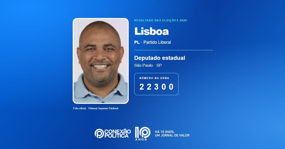 Foto oficial de Deputado Estadual — Eleições 2026: Lisboa, do PL, é eleito deputado estadual em SP com 67.413 votos