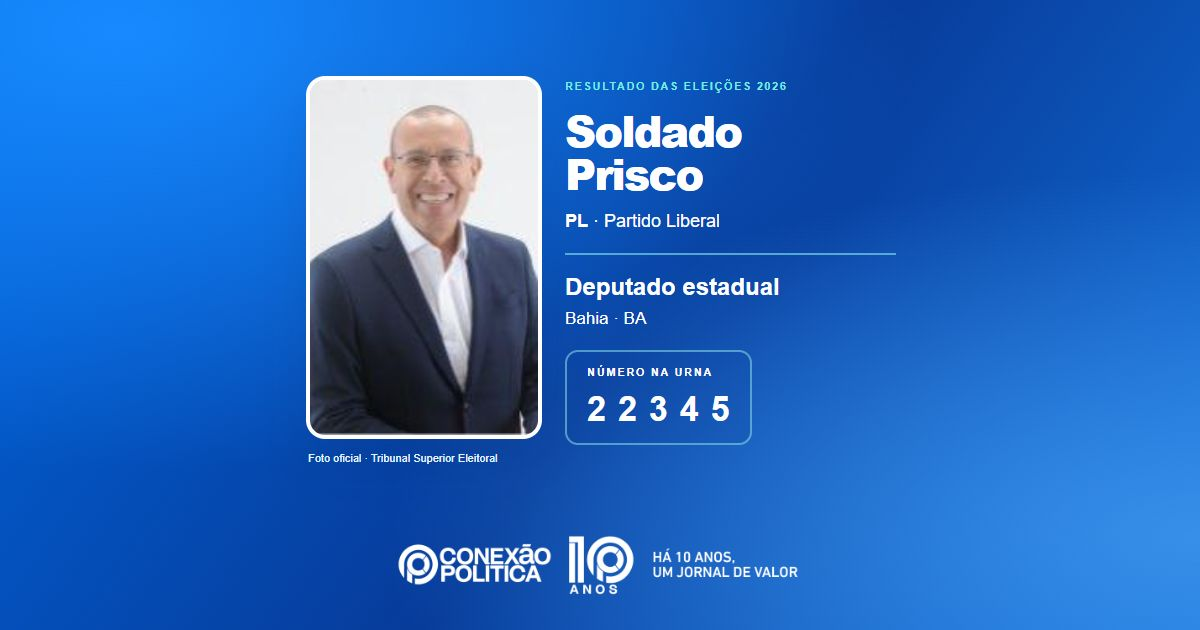 Foto oficial de Deputado Estadual — Eleições 2026: Soldado Prisco, do PL, é eleito deputado estadual na BA com 50.235 votos