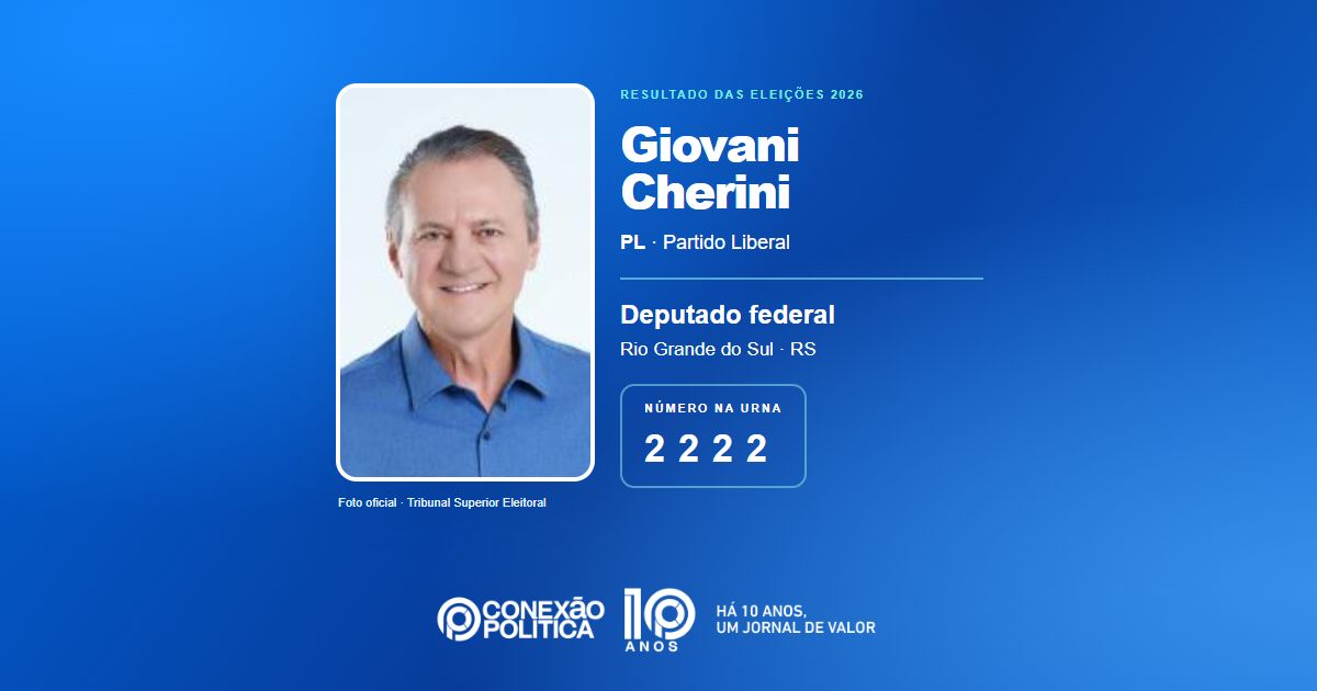 Foto oficial de Deputado Federal — Eleições 2026: Giovani Cherini, do PL, é eleito deputado federal no RS com 234.171 votos