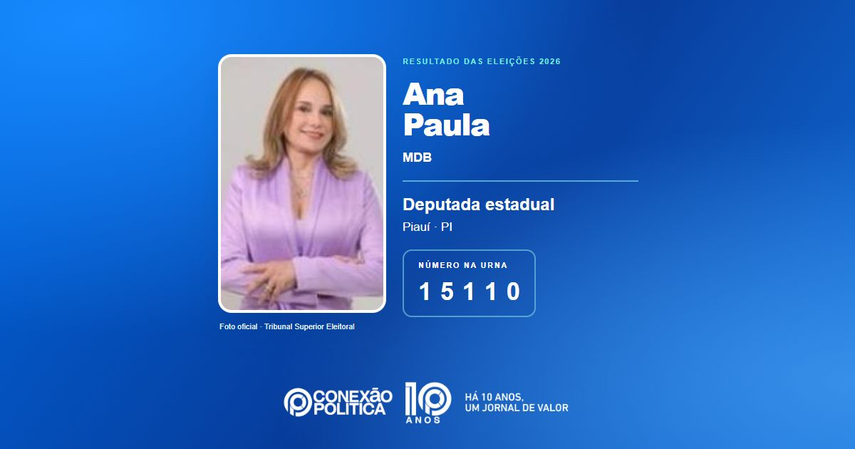 Foto oficial de Deputado Estadual — Eleições 2026: Ana Paula, do MDB, é eleita deputada estadual no PI com 47.356 votos
