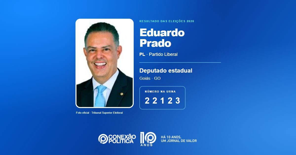 Foto oficial de Deputado Estadual — Eleições 2026: Eduardo Prado, do PL, é eleito deputado estadual em GO com 39.446 votos