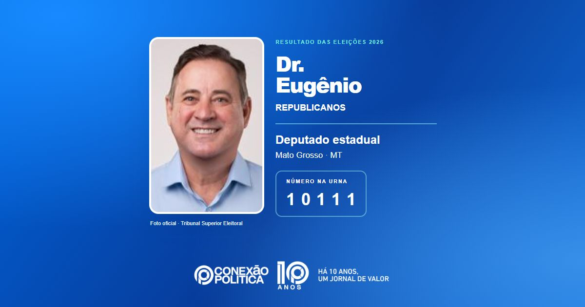 Foto oficial de Deputado Estadual — Eleições 2026: Dr. Eugênio, do REPUBLICANOS, é eleito deputado estadual em MT com 36.700 votos