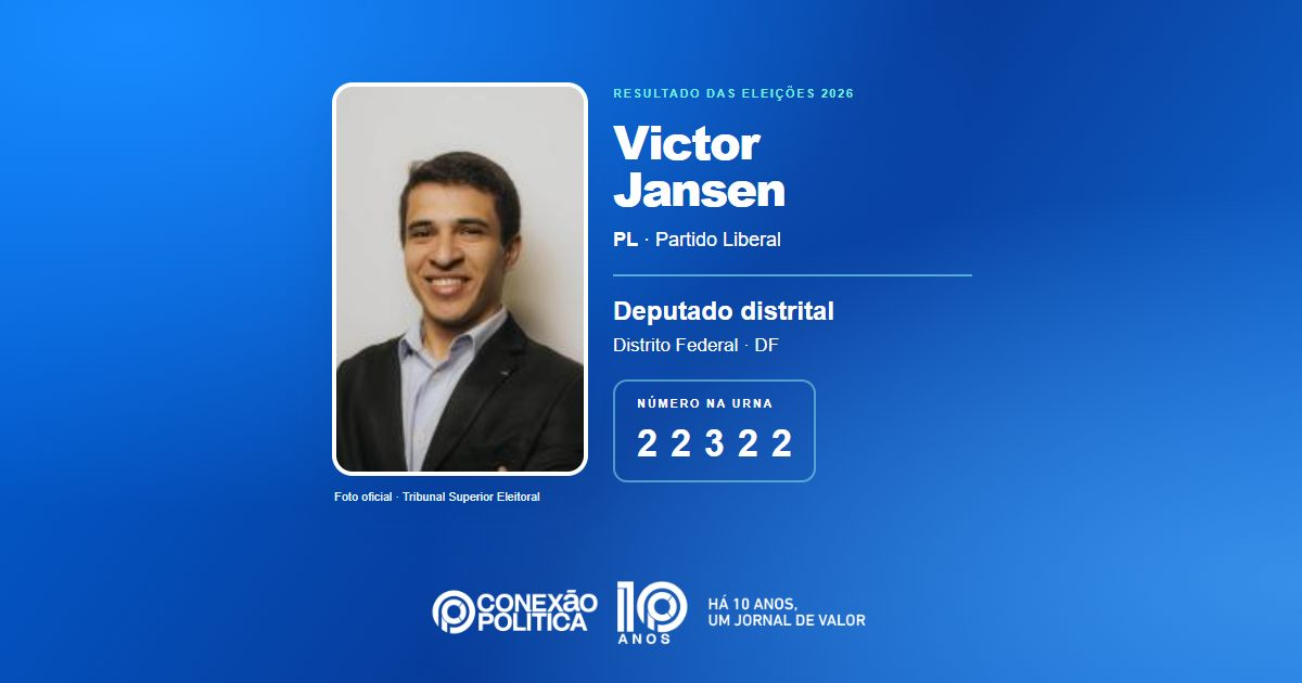Foto oficial de Deputado Distrital — Eleições 2026: Victor Jansen, do PL, é eleito deputado distrital no DF com 32.120 votos