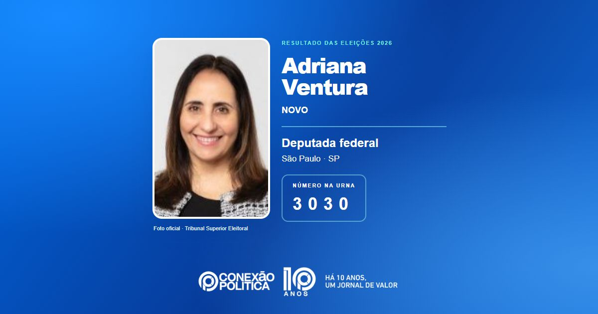 Foto oficial de Deputado Federal — Eleições 2026: Adriana Ventura, do NOVO, é eleita deputada federal em SP com 69.083 votos