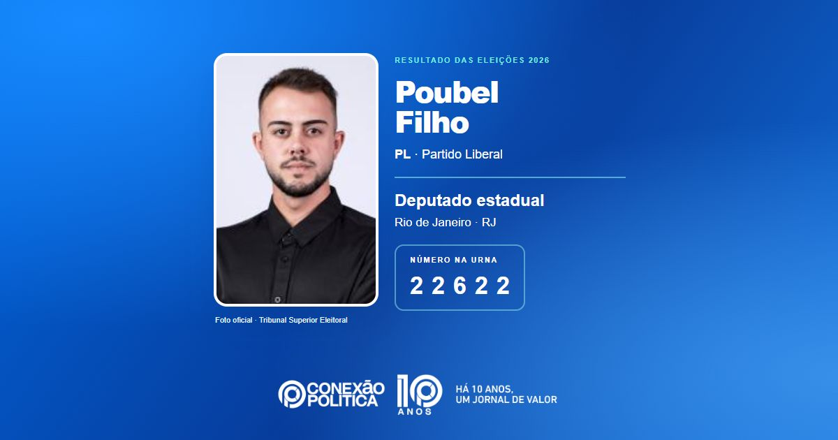 Foto oficial de Deputado Estadual — Eleições 2026: Poubel Filho, do PL, é eleito deputado estadual no RJ com 42.871 votos