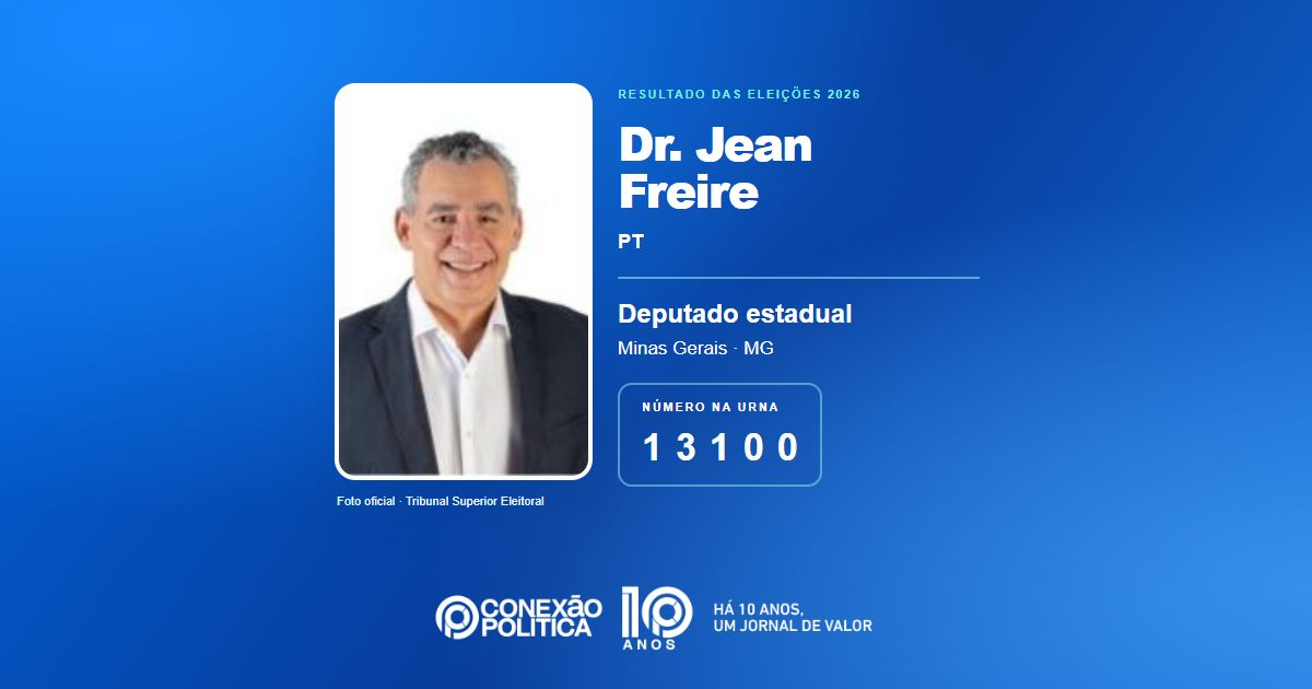 Foto oficial de Deputado Estadual — Eleições 2026: Dr. Jean Freire, do PT, é eleito deputado estadual em MG com 56.443 votos