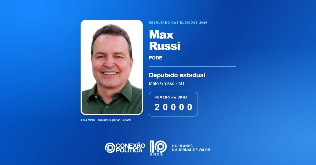 Foto oficial de Deputado Estadual — Eleições 2026: Max Russi, do PODE, é eleito deputado estadual em MT com 86.934 votos