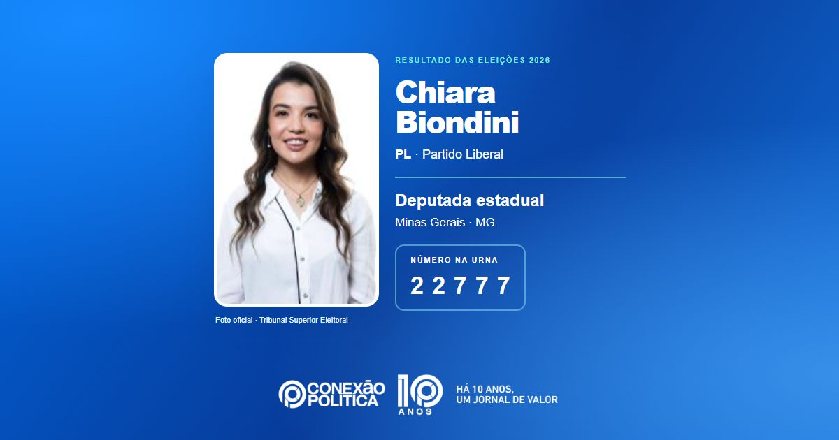 Foto oficial de Deputado Estadual — Eleições 2026: Chiara Biondini, do PL, é eleita deputada estadual em MG com 112.818 votos