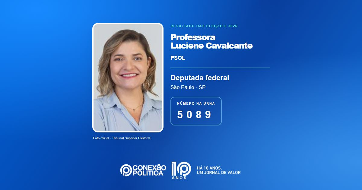 Foto oficial de Deputado Federal — Eleições 2026: Professora Luciene Cavalcante, do PSOL, é eleita deputada federal em SP com 253.778 votos