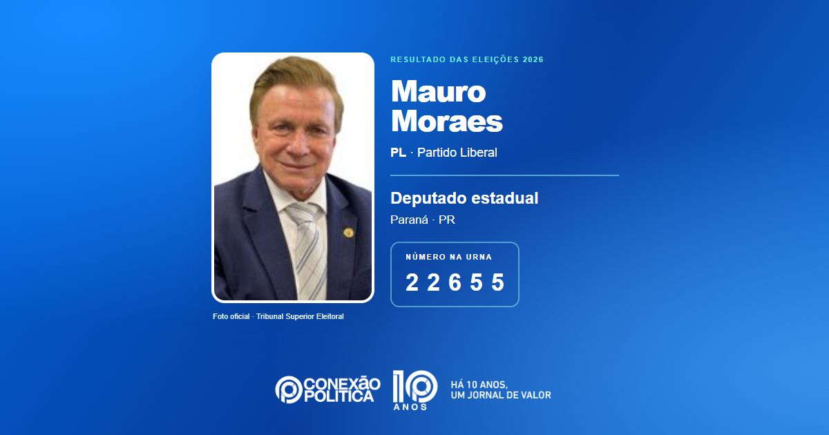 Foto oficial de Deputado Estadual — Eleições 2026: Mauro Moraes, do PL, é eleito deputado estadual no PR com 51.372 votos