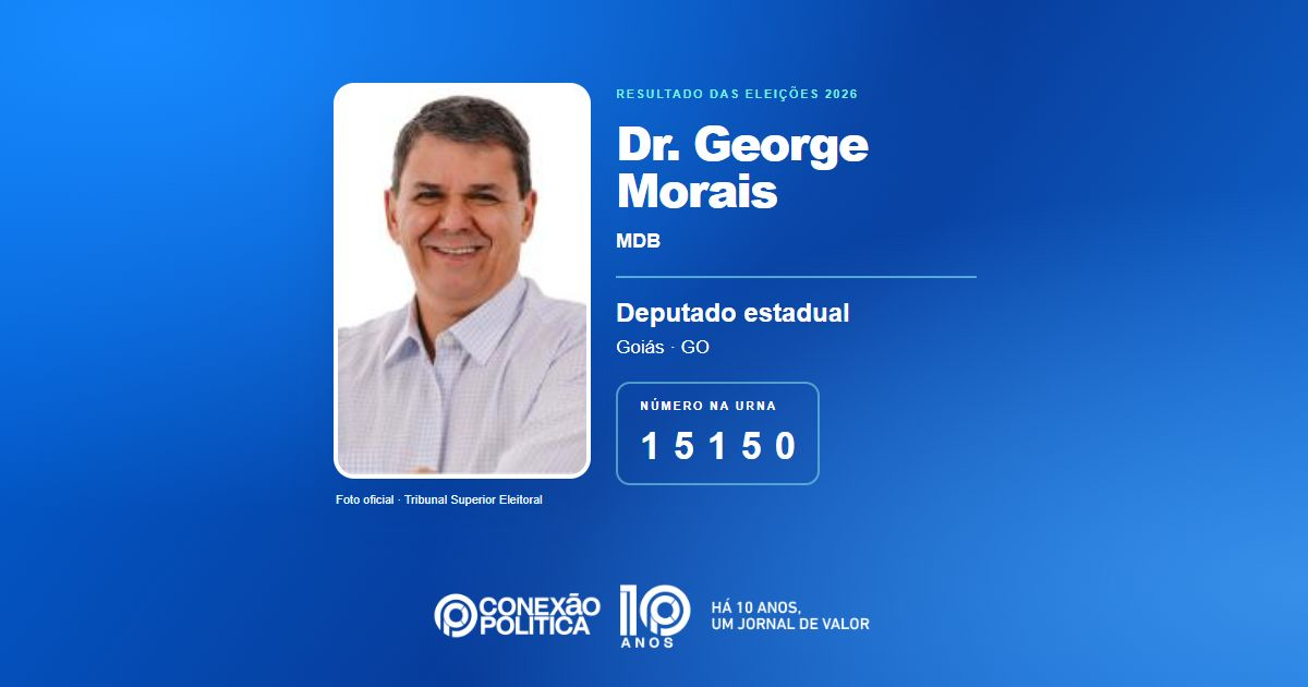 Foto oficial de Deputado Estadual — Eleições 2026: Dr. George Morais, do MDB, é eleito deputado estadual em GO com 51.528 votos