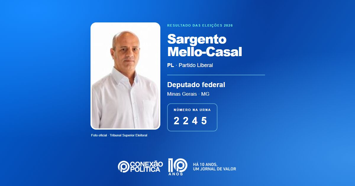 Foto oficial de Deputado Federal — Eleições 2026: Sargento Mello-Casal, do PL, é eleito deputado federal em MG com 25.090 votos