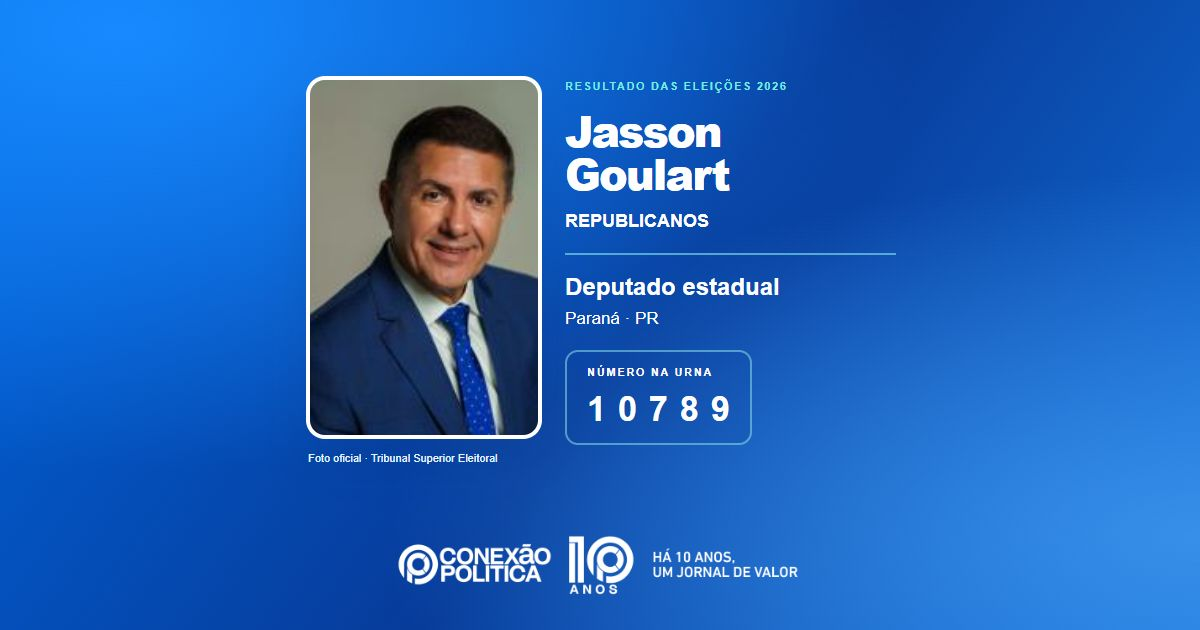 Foto oficial de Deputado Estadual — Eleições 2026: Jasson Goulart, do REPUBLICANOS, é eleito deputado estadual no PR com 50.693 votos