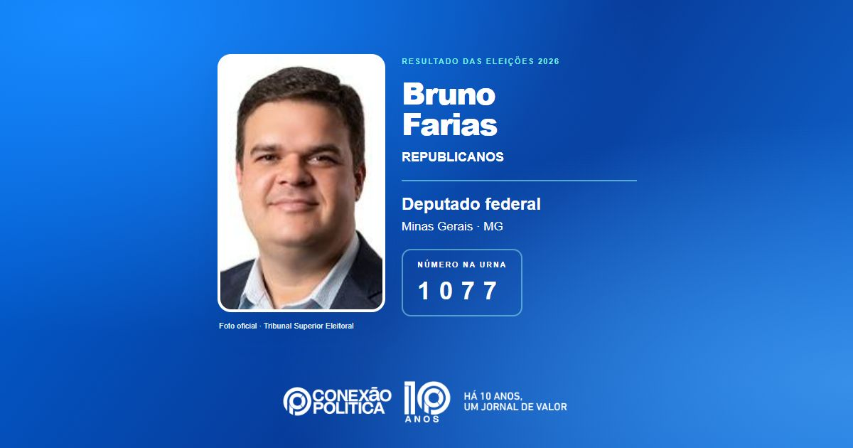 Foto oficial de Deputado Federal — Eleições 2026: Bruno Farias, do REPUBLICANOS, é eleito deputado federal em MG com 113.379 votos