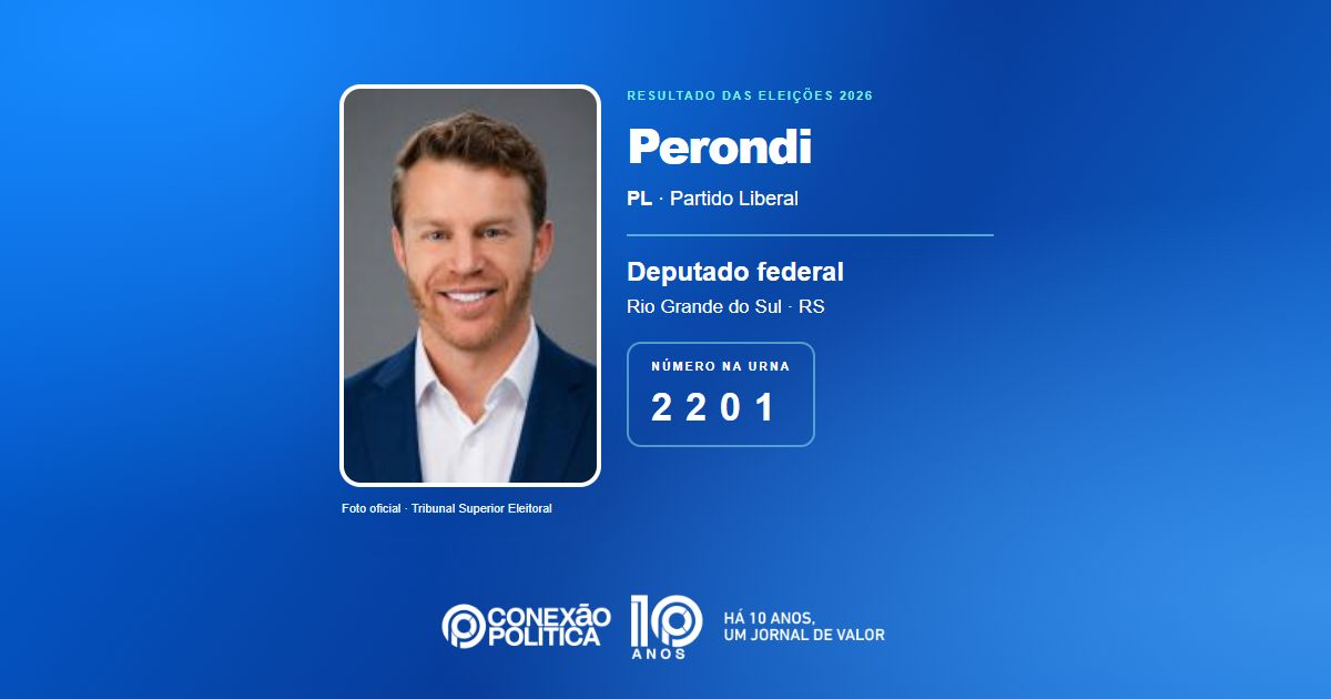 Foto oficial de Deputado Federal — Eleições 2026: Perondi, do PL, é eleito deputado federal no RS com 73.974 votos