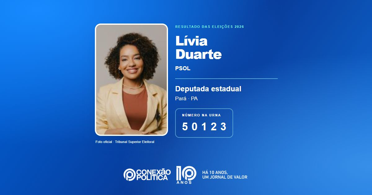 Foto oficial de Deputado Estadual — Eleições 2026: Lívia Duarte, do PSOL, é eleita deputada estadual no PA com 57.069 votos