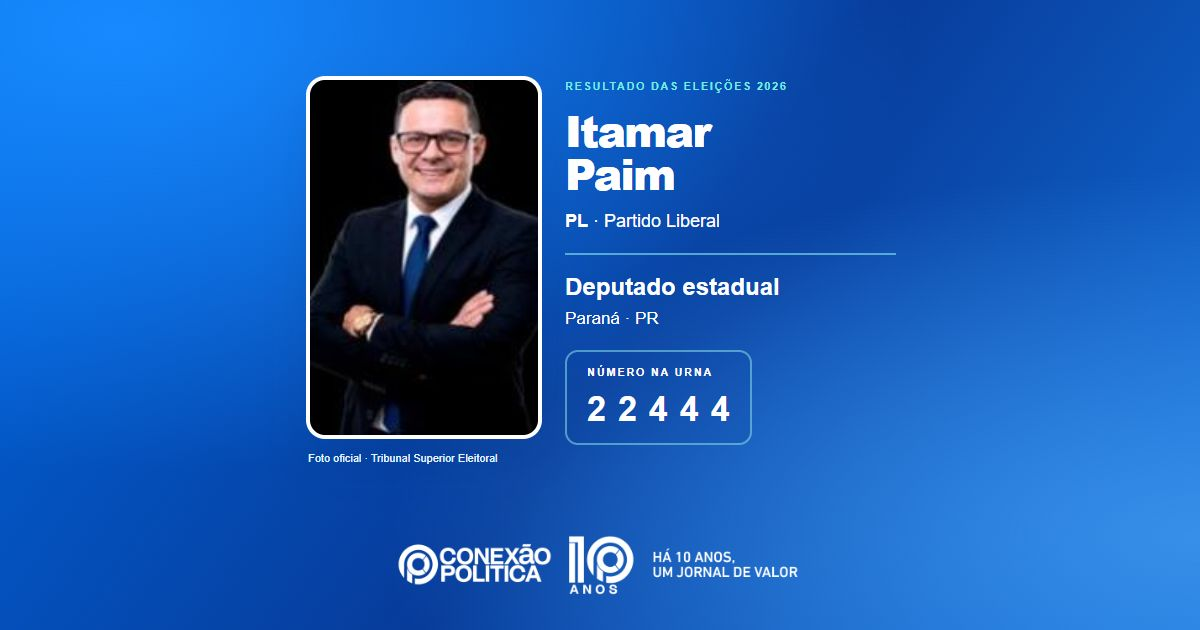 Foto oficial de Deputado Estadual — Eleições 2026: Itamar Paim, do PL, é eleito deputado estadual no PR com 42.880 votos