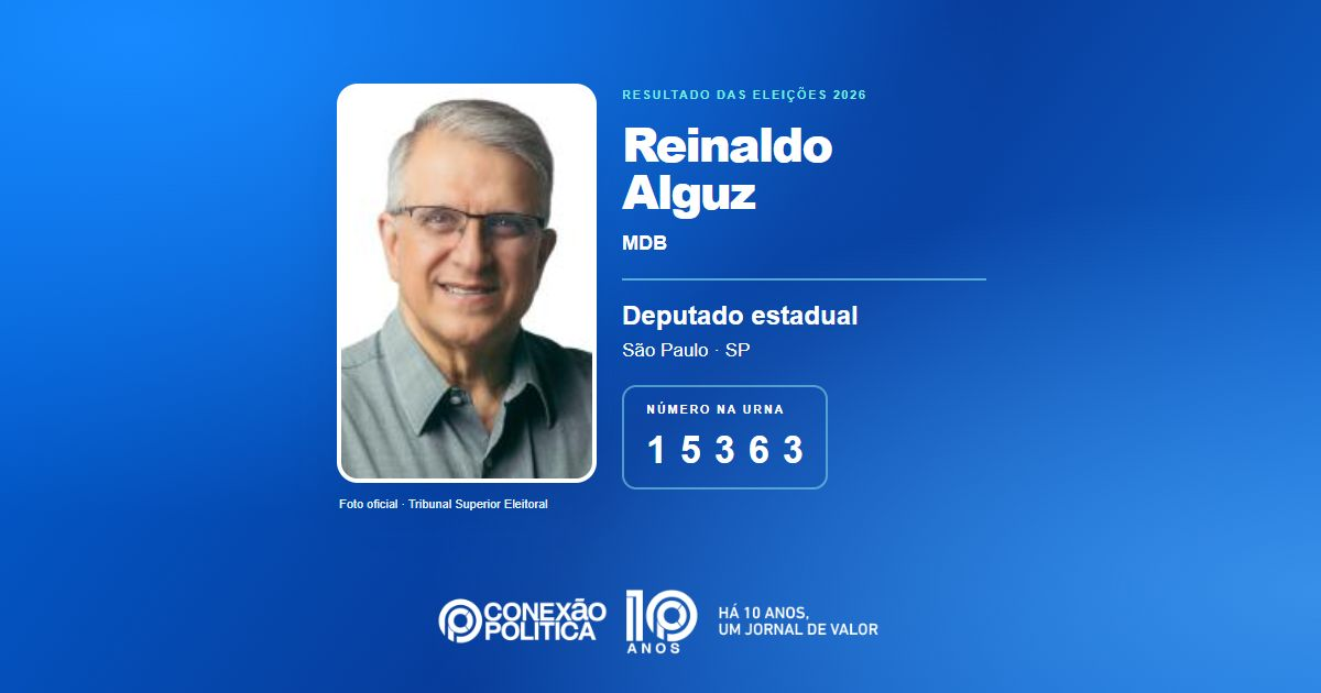 Foto oficial de Deputado Estadual — Eleições 2026: Reinaldo Alguz, do MDB, é eleito deputado estadual em SP com 101.946 votos
