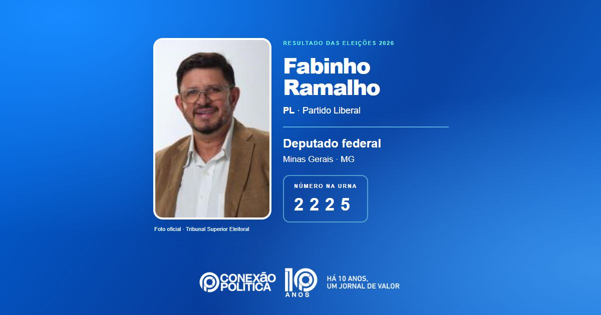 Foto oficial de Deputado Federal — Eleições 2026: Fabinho Ramalho, do PL, é eleito deputado federal em MG com 43.908 votos