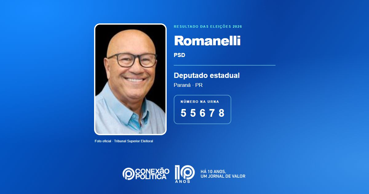 Foto oficial de Deputado Estadual — Eleições 2026: Romanelli, do PSD, é eleito deputado estadual no PR com 83.364 votos