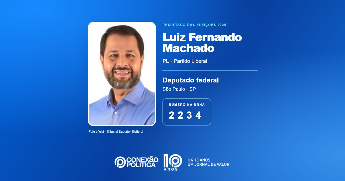 Foto oficial de Deputado Federal — Eleições 2026: Luiz Fernando Machado, do PL, é eleito deputado federal em SP com 129.004 votos