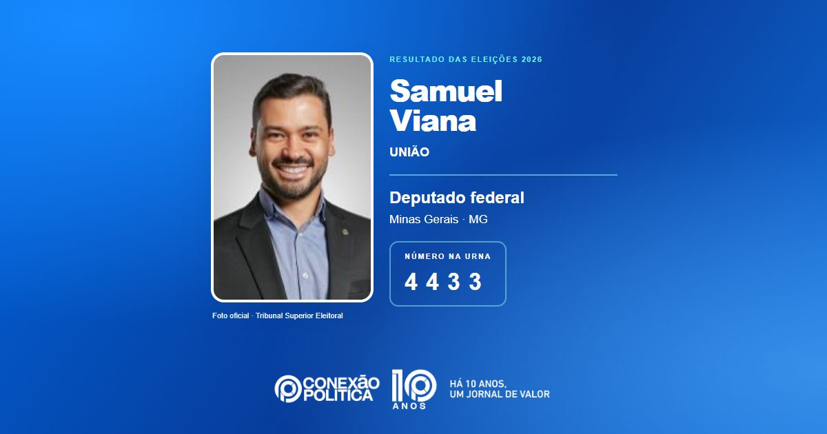 Foto oficial de Deputado Federal — Eleições 2026: Samuel Viana, do UNIÃO, é eleito deputado federal em MG com 84.879 votos