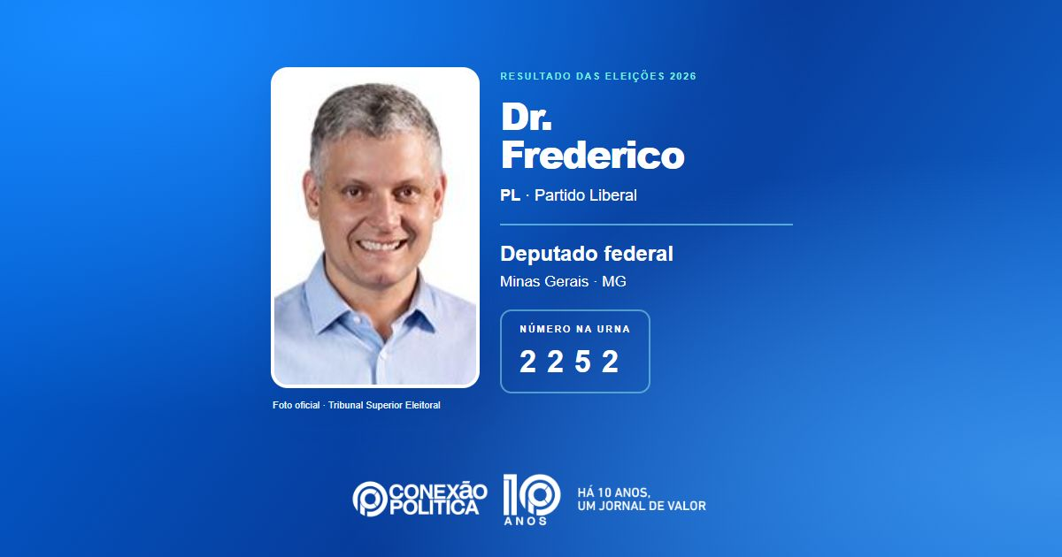 Foto oficial de Deputado Federal — Eleições 2026: Dr. Frederico, do PL, é eleito deputado federal em MG com 60.625 votos