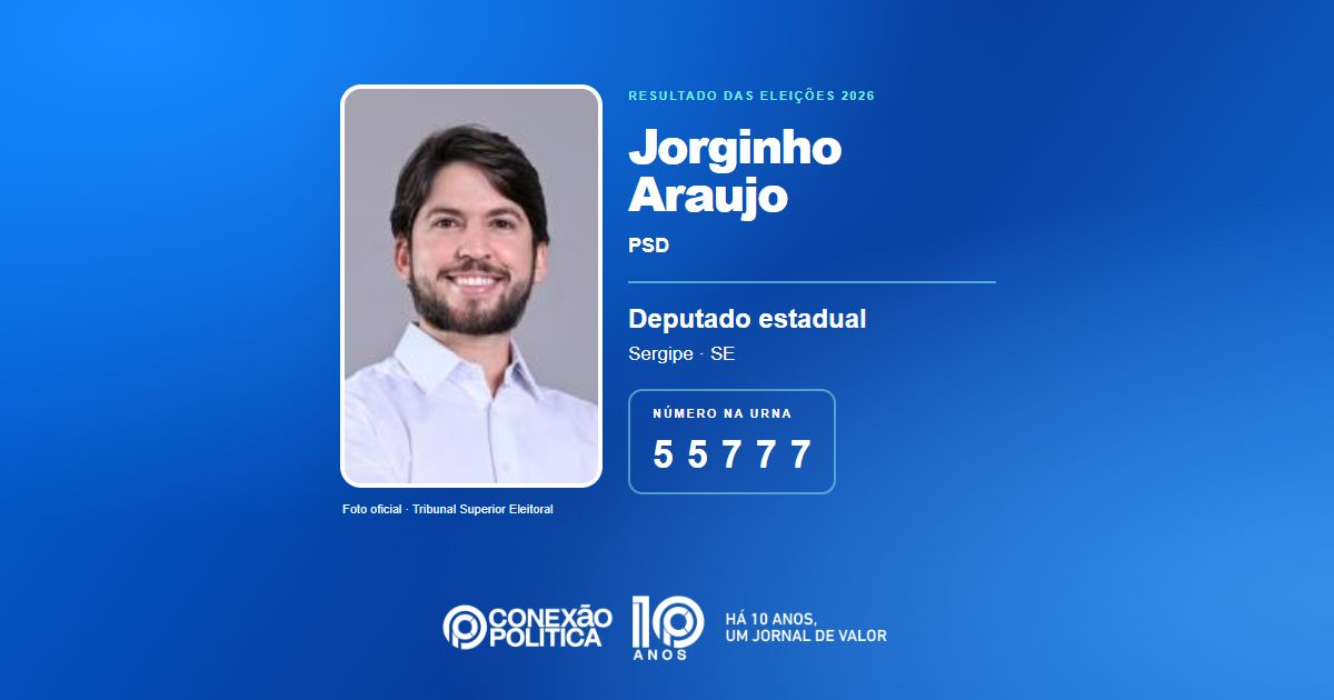 Foto oficial de Deputado Estadual — Eleições 2026: Jorginho Araujo, do PSD, é eleito deputado estadual em SE com 49.550 votos
