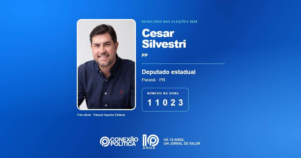 Foto oficial de Deputado Estadual — Eleições 2026: Cesar Silvestri, do PP, é eleito deputado estadual no PR com 50.175 votos