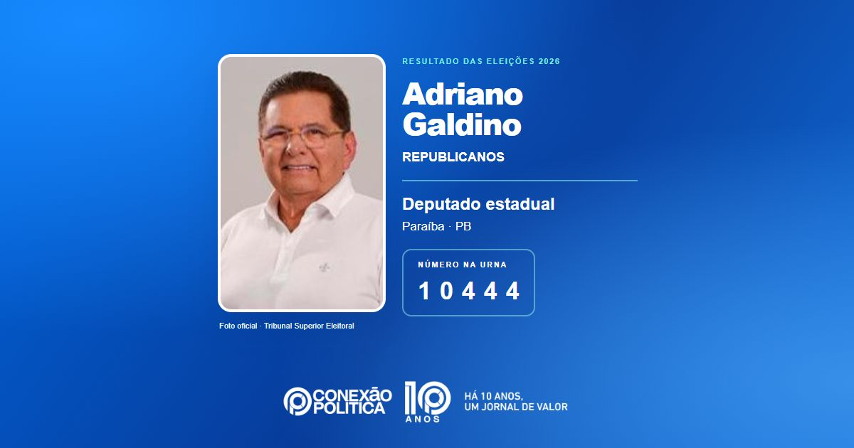 Foto oficial de Deputado Estadual — Eleições 2026: Adriano Galdino, do REPUBLICANOS, é eleito deputado estadual na PB com 75.366 votos